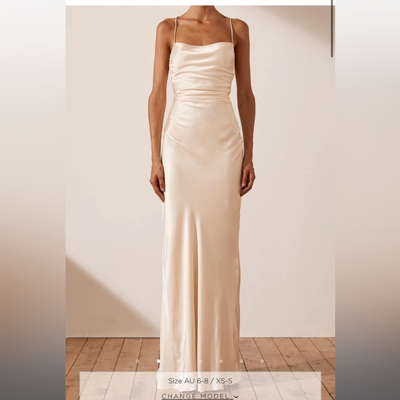 SHONA JOY LA LUNE LACE BACK MAXI DRESS - CREAM - Picture 4 of 5